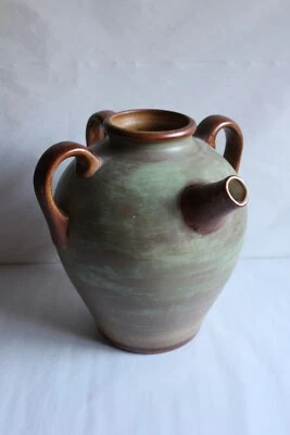 Grande cruche en céramique grès de Pierrefonds, signée Hauteur 30.5 cm - Photo 1/4