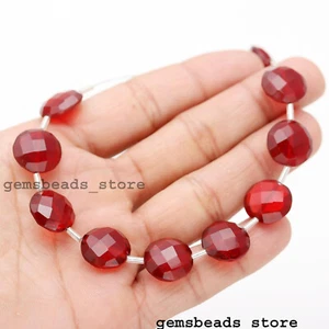 Red Rubelite Top Quality Hydro Quartz Round Faceted 14 MM Beads 10 Pcs - Picture 1 of 8