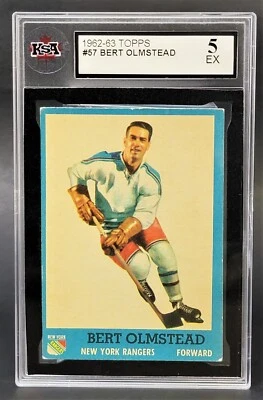 1962-63 Topps #57 Bert Olmstead KSA Graded 5 HOF - Image 1 of 2