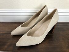 Marc Fisher Womens Block Heel pointed Toe Caitlin Pumps in Beige US SIZE 10