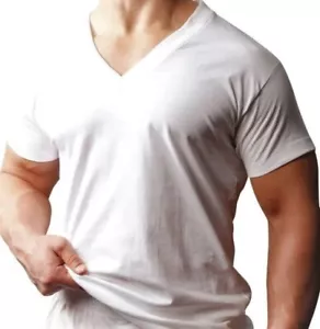 Christopher Hart Players V-Neck Cotton T-Shirts White (2-pack) Big and Tall - Picture 1 of 3