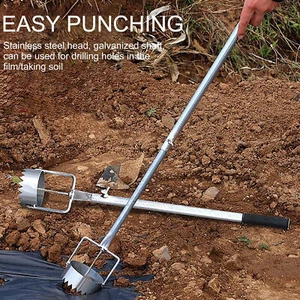 Sod Plugger Bombilla Maceta-Mango Largo Jardín Hierba Enchufe Herramienta Agujero Excavadora Dentada - Imagen 1 de 16