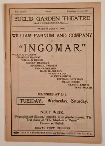 Euclid Garden Theatre, Cleveland, OH - 4. Juni 1906, seltenes Vintage-Programm - Bild 1 von 8