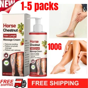 1-5X NEW Horse Chestnut Varicose Veins Lymph Massage Cream 100g Edema -Eliminate - Picture 1 of 16