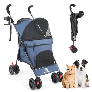 Wedyvko 4 Wheel Pet Dog Stroller Foldable Carrier Strolling Cart - Picture 1 of 9