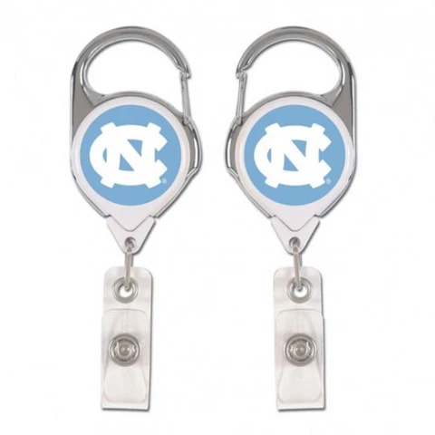 North Carolina Tar Heels Retractable Metal Badge Holder [NEW] Key Chain ID Ring Cover