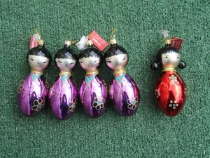 Vintage Pier 1 One Imports Hand Crafted Asian Woman Christmas Ornament YOU PICK - Picture 1 of 8