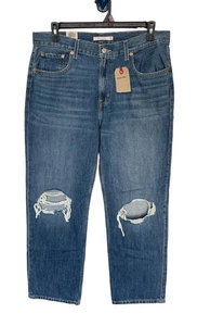 Levi's Damen Low Pro Straight Leg Medium Wash Mid Rise Jeans Knieloch Gr. 32 - Bild 1 von 8