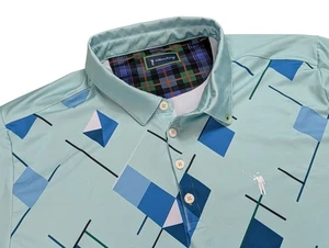William Murray Chip And Chad Golf Poloshirt Herren XL Stretch Geometrisch Mintgrün - Bild 1 von 12