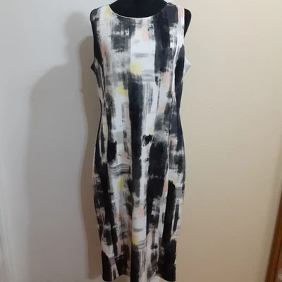 Vestido midi sin mangas estampado abstracto Cato para mujer talla 16 Foto 1 de 4