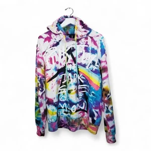 PINK FLOYD C-Life Dark Side of The Moon Graphic Tie-Dye Hoodie Sweatshirt Medium - Picture 1 of 8