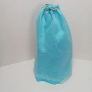 Vintage Mattel Barbie Doll Long skirt with Rose at waist Turquoise Sheer  - Picture 1 of 4