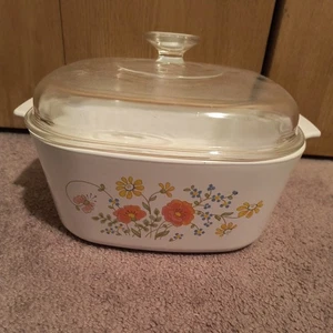 Vintage Corning Ware Wildflower 3 Quart Baker. A-3-B. Pyrex Lid A9C - Picture 1 of 6