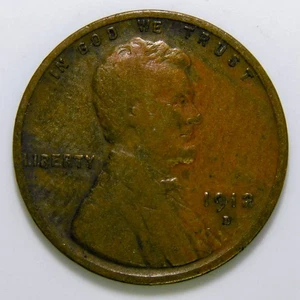 Centavo Lincoln Wheat 1912-D 1 centavo en muy buen estado k258 - Imagen 1 de 2