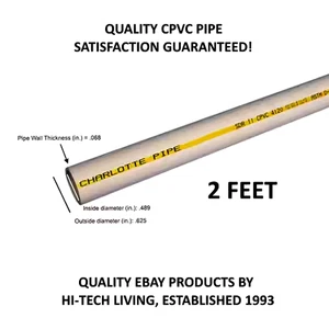 1/2" CPVC PVC Wasserleitung für Sanitär ▶ 2' Fuß ✅ Warm- & Kaltwassersysteme - Bild 1 von 1