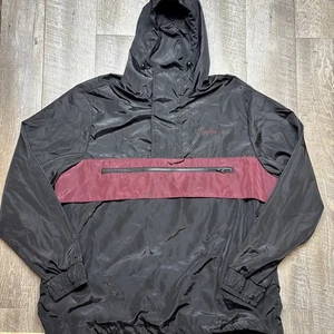 Chaqueta cortavientos con capucha Primitive Skateboarding Anorak para hombre XL negra granate - Imagen 1 de 6