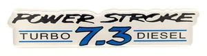 POWERSTROKE 7.3 TD EMBLEM BLUE (BLACK OUTLINE) / SATIN CHROME - Picture 1 of 2