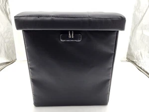 Storage Ottoman Fireproof Folding Ottoman Cube Storage Stool with Lock Leather - Picture 1 of 10