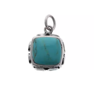 Sterlingsilber, Türkis Charm, Quadratisch, Wendecharm, 925 Schmuck, Multi - Bild 1 von 3