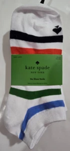 Kate Spade Womens No Show Socks Multi Striped Solid 3 pack NWT - Picture 1 of 3