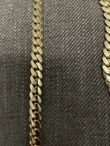 14K Gelbgold vergoldet Kubanische Gliederkette Halskette aus Saks off 5. "Vergoldet - Bild 1 von 7