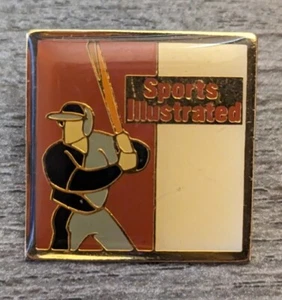 Vintage Sports Illustrated Baseball Sports Gold Toned Square Enamel Lapel Pin - Picture 1 of 5