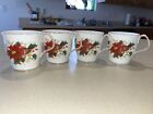BEAUTIFUL Royal Albert Poinsettia 4 Coffee Cups