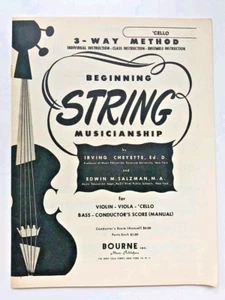 Vintage Beginning String Musicianship Cello Cheyette Salzman Bourne - Picture 1 of 4