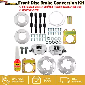 Front Disc Brake Conversion Kit Fit Honda Foreman 400/450 TRX400 Rancher 350 4x4 - Picture 1 of 19