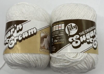 Lily The Original Sugar' N Cream Yarn "White" 2 Skeins #1167 - Image 1 of 4