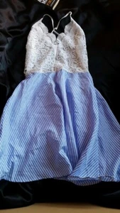 Blue and White backless dress - Picture 1 of 2