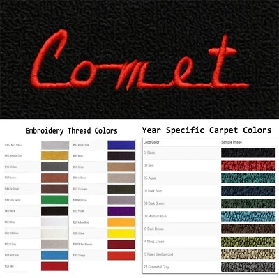 Alfombrillas de bucle de 4 piezas con logotipo personalizado Mercury Comet ACC 1966-1968 Foto 1 de 4