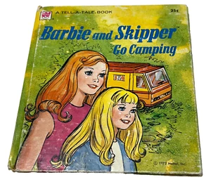 •1973• BARBIE AND SKIPPER GO CAMPING Vintage Tell-A-Tale Book Mattel - Foto 1 di 6