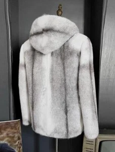 Winter Kunstfell Mantel Herren Kapuze Reißverschluss Kurz Reißverschluss Jacke Warm Oberbekleidung Oversize - Bild 1 von 6
