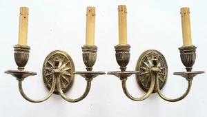 Pair 1930's Edward F Caldwell 2-Arm Bronze. American Made Wall Sconces. - Picture 1 of 6