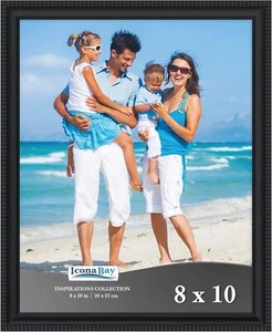 Icona Bay 8X10 Schwarz Bilderrahmen Schön Detailleiste, Modern Pi - Bild 1 von 6