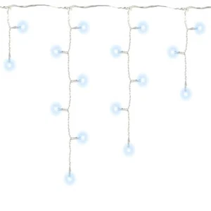 600 LED weiß Lichterkette Eisregen Eiszapfen Außen Xmas Sternenvorhang Timer - Bild 1 von 4