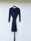 Balenciaga Charcoal 100% Silk Long Sleeve Dress With Waist Tie, Sz 38