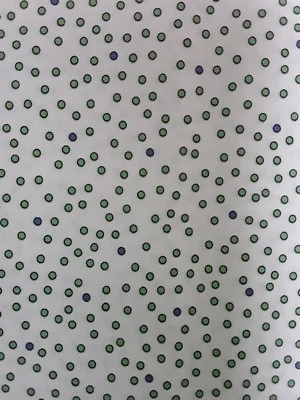 New 32"x 43" 100% Cotton, My Lane by Quilting Treasures, Green & Blue Dots - Image 1 of 3