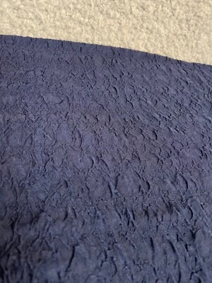 Fabric Lot 3 Yds 24 Ins 56 W Navy Blue Crinkle Apparel Stretch Knit Fabulous - Image 1 of 4