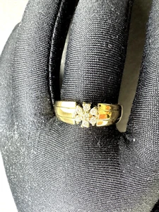 585 14 kt Gelb Gold Ring 5g mit 7 Diamanten Brillant - Bild 1 von 3