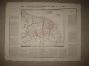 HUGE FOLIO SIZE IMPORTANT ANTIQUE 1825 GUYANA SOUTH AMERICA CARY & LEA MAP RARE - Picture 1 of 1