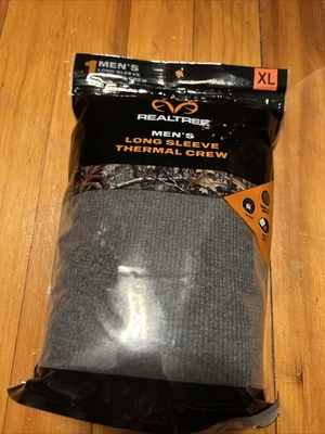 NEW REALTREE MEN'S XL LONG SLEEVE GRAY THERMAL CREW - Image 1 of 4