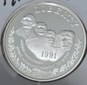 1991 S Mount Rushmore Monument Silver Proof Dollar Commemorative Uncircu Coin - Picture 1 of 2