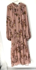 Asos curve NWT women’s floral maxi dress size 24 Pink long Sleeve - Picture 1 of 9