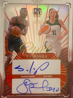 2024 Leaf Pro 套装纯配对 Shawn Kemp Sue Bird 双签名 2/3 声音 — 第 1/3 张图片