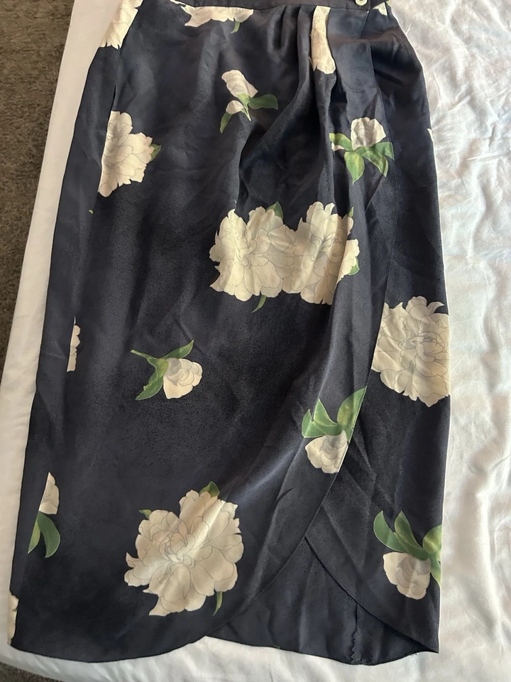 Falda envolvente vintage de seda Calvin Klein Magnolia Foto 1 de 1