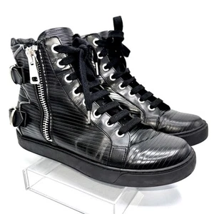 Zapatillas Keiko AllSaints de cuero negro | Zapatillas de combate con hebilla y cremallera estilo urbano - Imagen 1 de 13