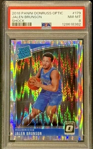 2018 PANINI DONRUSS OPTIC SHOCK #179 JALEN BRUNSON ROOKIE RC PSA 8 - Picture 1 of 2