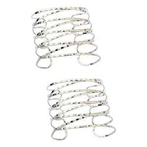  2 stücke Übertriebene Armlet Schmuck Öffnen Mesh Form Armband Punk Armband - Bild 1 von 12